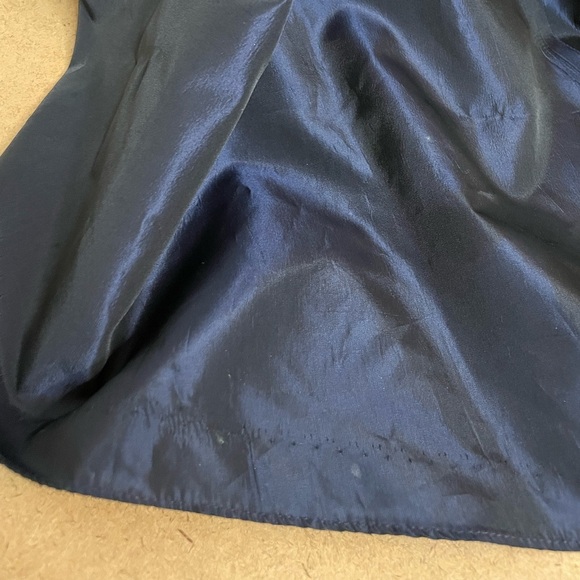 Vintage Vera Wang Minimalist Black Blue Taffeta Formal Gown Evening Dress Size 4 - Picture 3 of 13